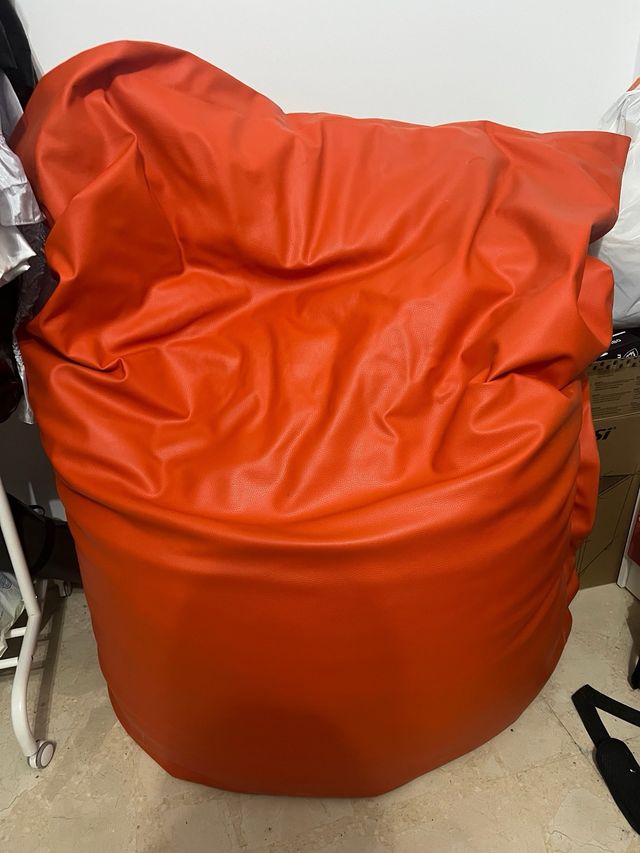 Puf Gigante XXL Naranja Piel Sintética