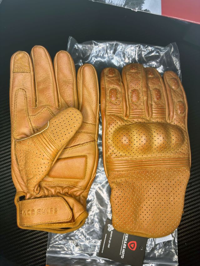 Guantes de moto cuero marrón Talla 3XL/10,5