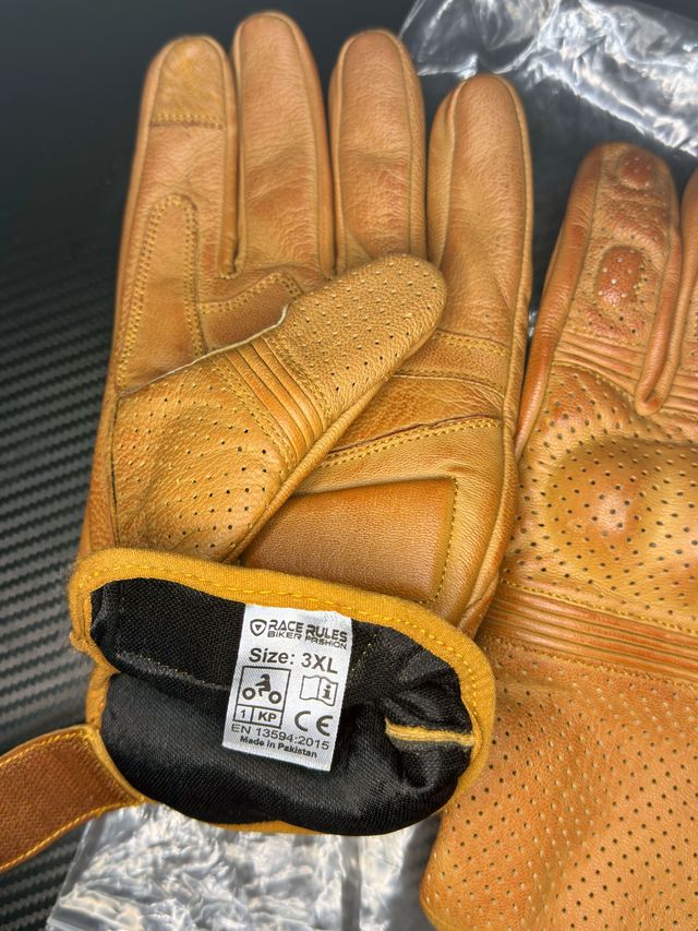 Guantes de moto cuero marrón Talla 3XL/10,5