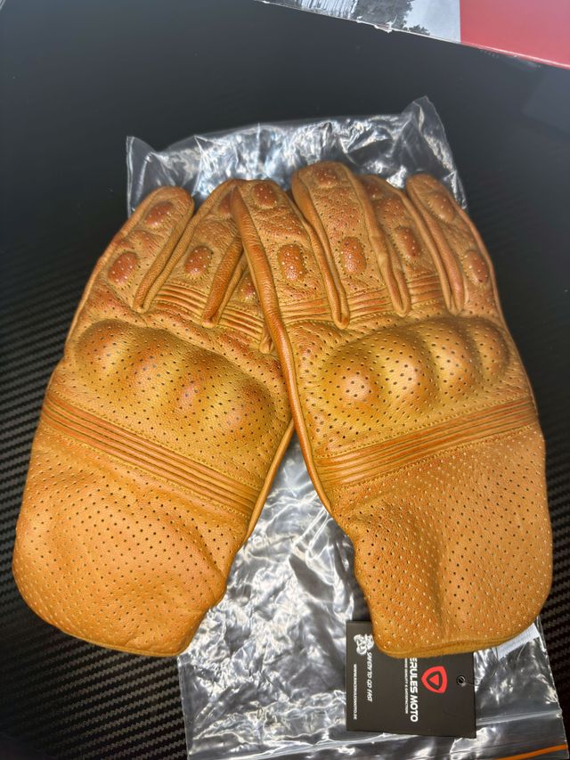 Guantes de moto cuero marrón Talla 3XL/10,5