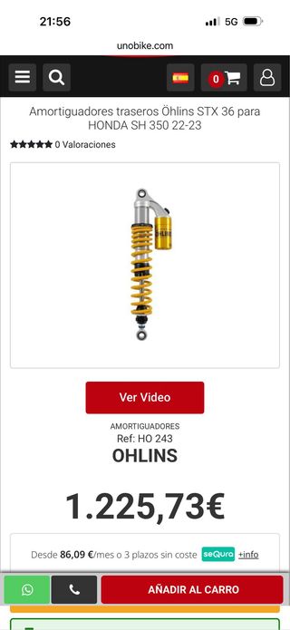 Ohlins Honda SH 350i
