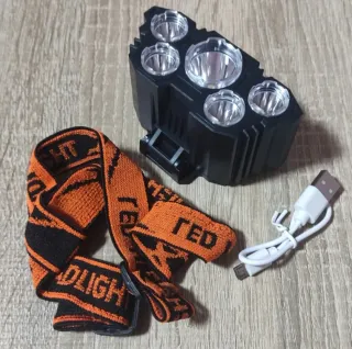 Linterna Frontal potente de 5 LED Recargable