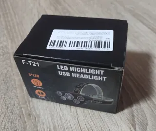 Linterna Frontal potente de 5 LED Recargable