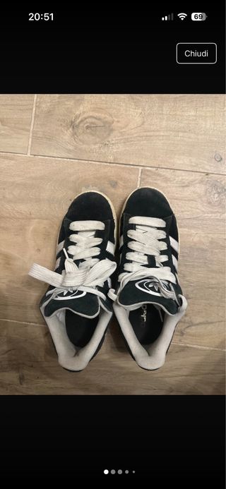 Adidas Campus Scarpe Sneakers Nero Bianco