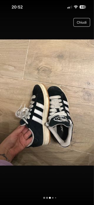 Adidas Campus Scarpe Sneakers Nero Bianco