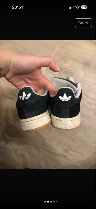 Adidas Campus Scarpe Sneakers Nero Bianco