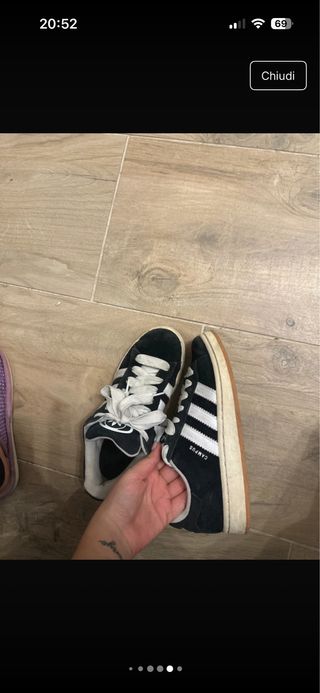 Adidas Campus Scarpe Sneakers Nero Bianco