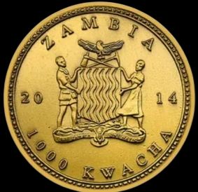 ZAMBIA 12 MONEDAS BAÑADAS EN ORO + ESTUCHE