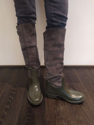 Stivali galosce e pelle