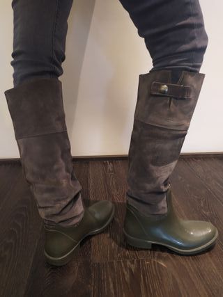 Stivali galosce e pelle