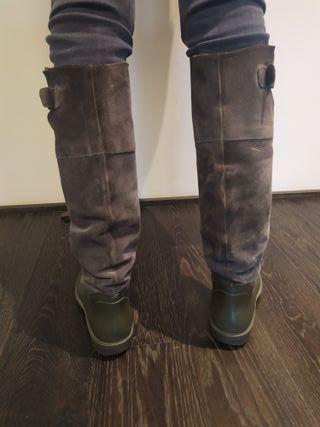 Stivali galosce e pelle