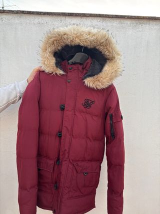 Chaquetón SikSilk Granate con Gorro de Pelo