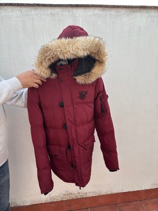 Chaquetón SikSilk Granate con Gorro de Pelo