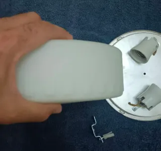 Lámpara Techo Vidrio Opalino Vintage
