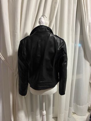 Cazadora negrabiker d suavísima Piel Ovino sin uso