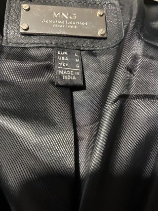 Cazadora negrabiker d suavísima Piel Ovino sin uso