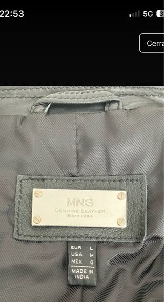 Cazadora negrabiker d suavísima Piel Ovino sin uso