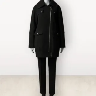 Chaquetón paño negro bolsillos T.XS