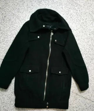 Chaquetón paño negro bolsillos T.XS
