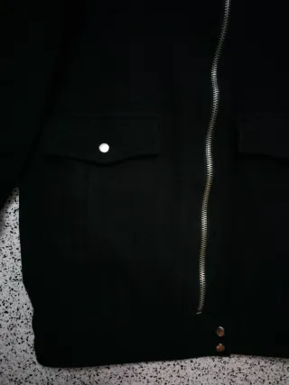 Chaquetón paño negro bolsillos T.XS