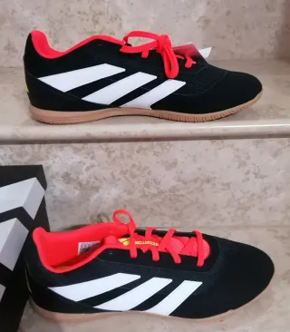Scarpe calcetto indoor Adidas nere rosse tg 43.5