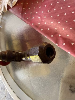 Trapano a manovella antico con punte