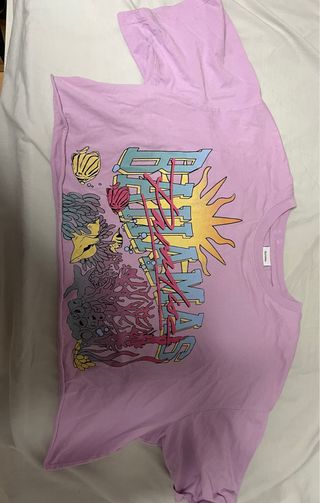 Camiseta Bershka Morada Estampada