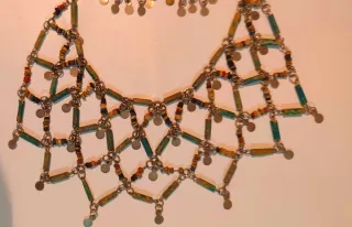 Conjunto collar y pendientes vintage/80 artesanal