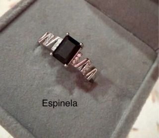 Anillo Espinela Negra Plata 925