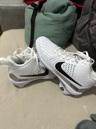 Zapatos de fútbol americano Nike Alpha Blanco
