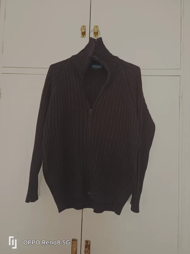 Cárdigan Massimo Dutti Marrón Cremallera