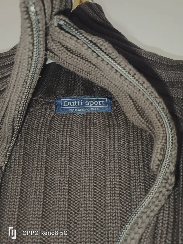 Cárdigan Massimo Dutti Marrón Cremallera