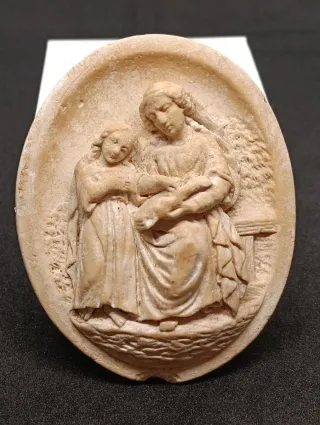 Relieve antiguo piedra jabón religioso