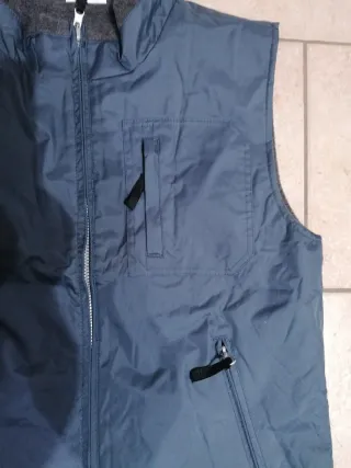 Gilet double face blu/grigio taglia M