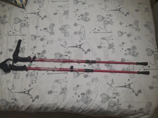Palos de caminar rojos