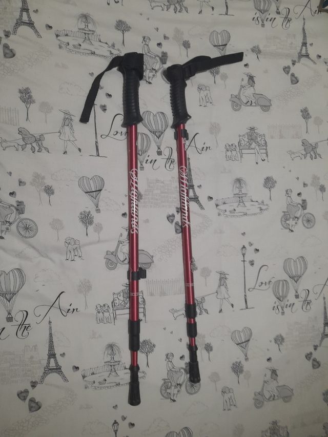 Palos de caminar rojos