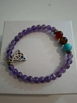 Pulsera Amatista, Jade, Ojo de Tigre, Turquesa