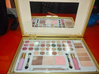 Maletín Maquillaje Profesional Dorado y Rosa