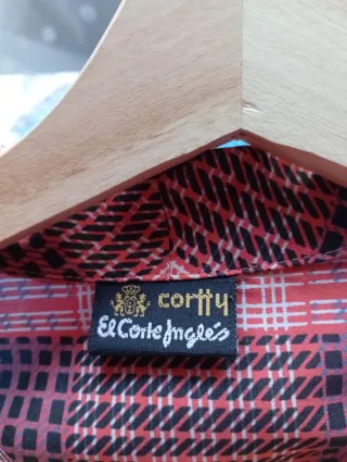 Vestido corto rosa y morado. Corte Ingles.