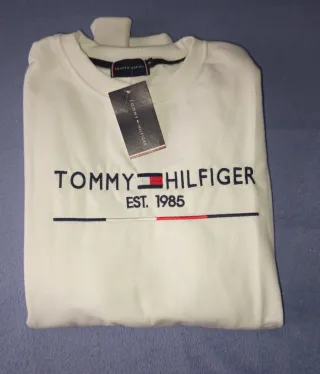 Sudadera Tommy Hilfiger Blanca Bordada