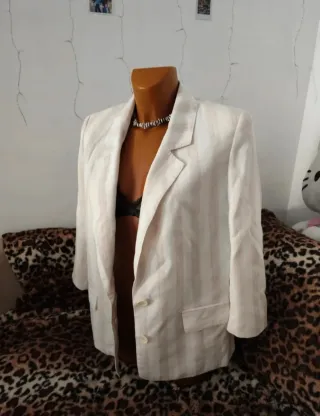 Blazer Rayas Beige Talla L