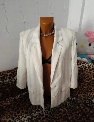 Blazer Rayas Beige Talla L