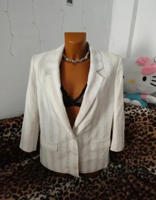 Blazer Rayas Beige Talla L