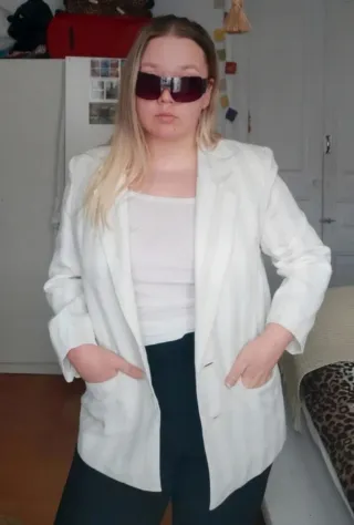 Blazer Rayas Beige Talla L