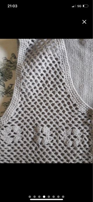 Chaleco de ganchillo gris talla única