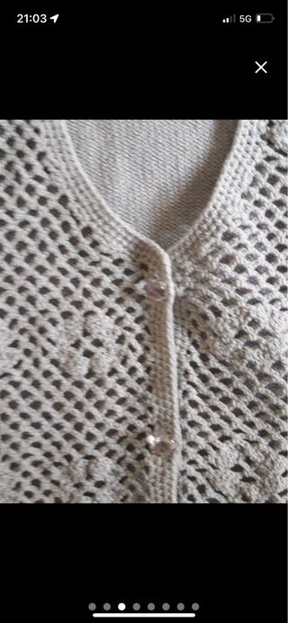 Chaleco de ganchillo gris talla única