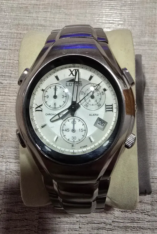Reloj LOTUS Acero Cronógrafo Alarma Como Nuevo