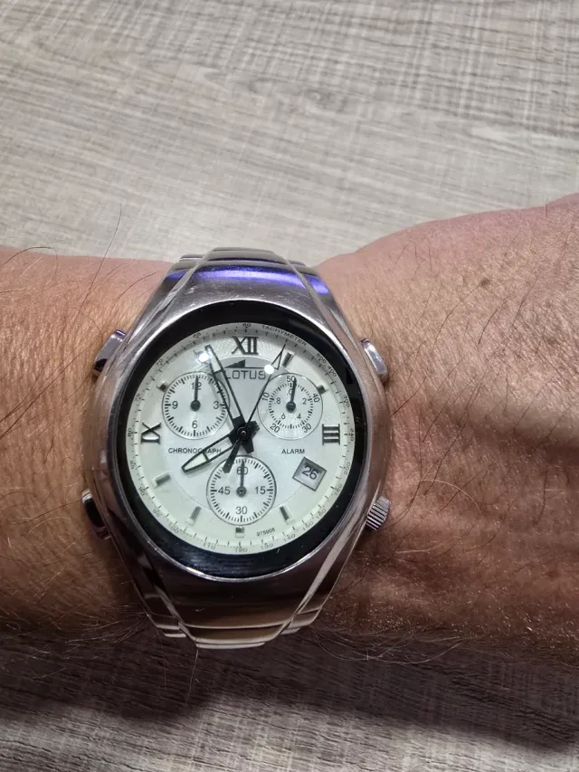 Reloj LOTUS Acero Cronógrafo Alarma Como Nuevo