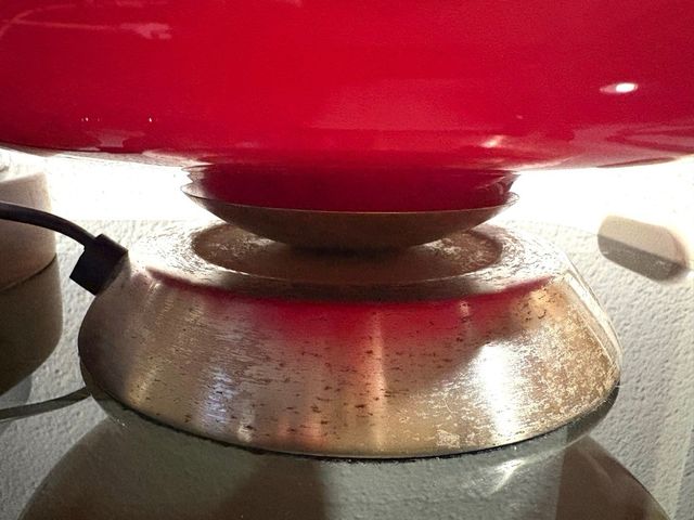 LAMPADA FUNGO ROSSA IN METALLO E CRISTALLO