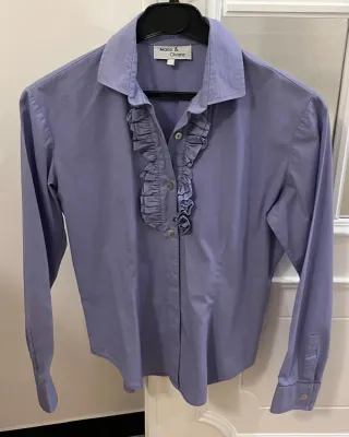 Camicia lilla con rouches